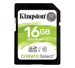 Kingston Canvas Select 16GB SDHC UHS1